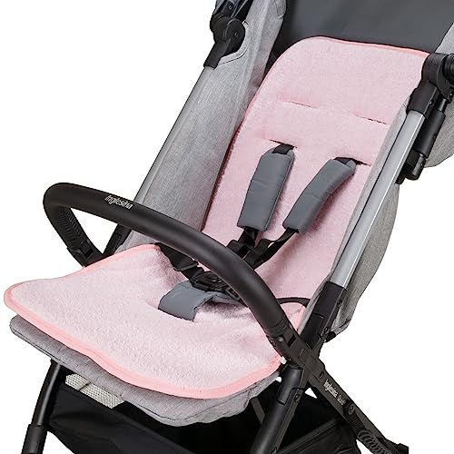 baby idea Babysanity® Morbido Riduttore Copri Passeggino Universale Materassino Neonato Soffice Imbottitura Rivestimento Spugna Di Cotone 100% con Bordatura - Made in Italy - (Rosa)