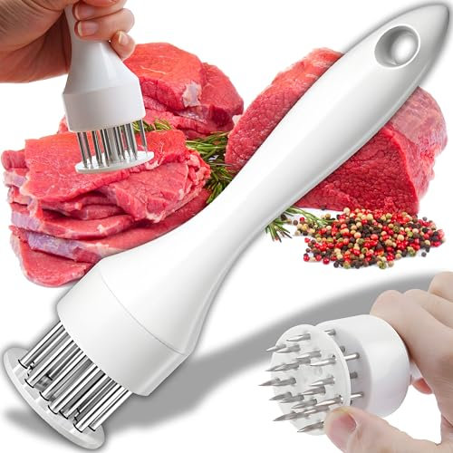 Retoo Fleischklopfer mit 21 Edelstahl-Klingen, Professionelle Meat Tenderizer, Fleisch Zartmacher, Manueller Steakhammer zum Zartmachen von Steak, Veal & Poultry in der Küche, Kochwerkzeug für Huhn