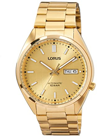 Seiko RL498AX9 Men's Analogue Automatic Watch with Metal Strap, Gold