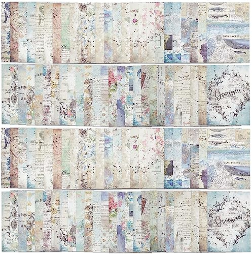 GORGECRAFT 100 Foglio Carta Motivo Animali Marini 50 Stili 14x10cm Tema Oceano Carta Artigianale Decorativa Scrapbook Paper Pad Cartoncino per Fai Da Te Origami Artigianato Creazione Carte Scrapbook