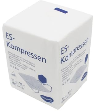 Hartmann ES 4078254 - Compresas de gasa (10 x 10 cm, 17 capas, 8 capas, 10 x 100 = 1000 unidades)
