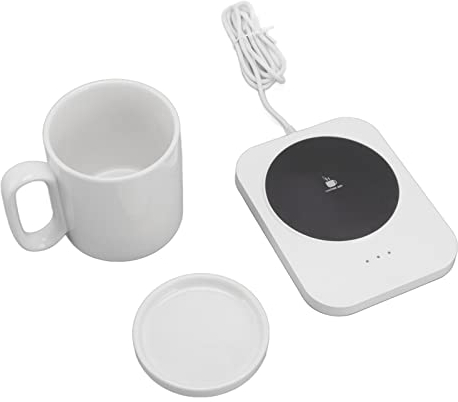 MOUMOUTEN Intelligenter Tassenwärmer Mit 3-Gang-Steuerung – USB-betriebener Heizuntersetzer Für Milchbecher Mehr – Isolierung Für Kaffee, Tee, Heiße Getränke(Weiß)