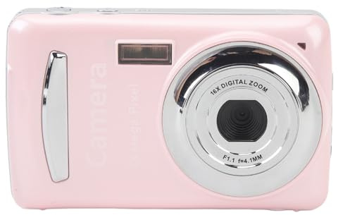 2.4 In Bärbar Kamera 16X Digital Zoom 1080P 16MP Autofokus Multi Axis Stabilization Digitalkamera för Fotografering Video (Rosa)