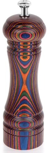 MYRAINBOW Pepper Mill Grinder- Adjustable Wooden Grinders, Pakkawood Pepper Mill, Refillable Pepper Shakers with Adjustable Coarseness, 7 Inch for Kitchen