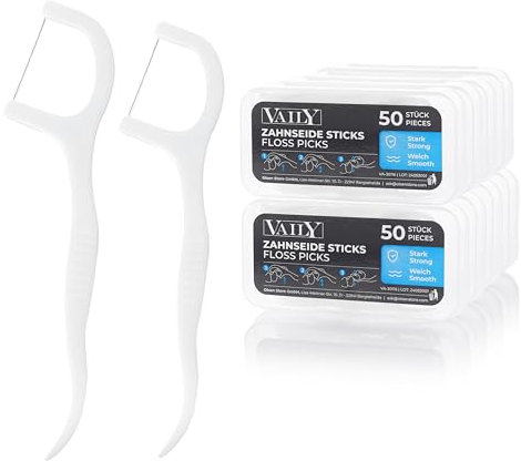 Vaily Zahnseide Sticks 400er Pack - Zahnsticks, Zahnstocher um Zahnzwischenräume zu Reinigen - Zahnseidenhalter zur Zahnpflege - Dental Floss
