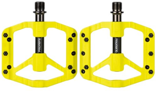 Bicycle Pedals for Mountain/Road/Folding/Touring Bikes - Nylon Body with Aluminum Alloy Sleeve, Chrome-Molybdenum Steel Axle, 3 Sealed Bearings, 9/16 Standard Thread (Yellow)