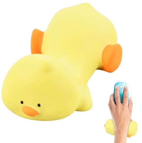 Reposamuñecas,11.5×4cm Almohadilla para Ratón Ergonomic,Alivia la Fatiga en la Muñeca,Almohadilla de Apoyo para Ratón para Oficina, juegos (Pato)