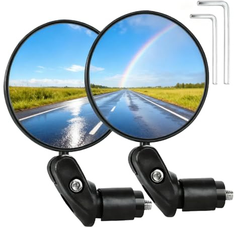 Paquete De 2 Espejos Retrovisor Para Bicicleta Espejo Negro De Alta Definición Para Manillares De 18-22 Mm Espejo Retrovisor Bicicleta Apto Para Bicicletas Vehículos Eléctricos Motocicletas