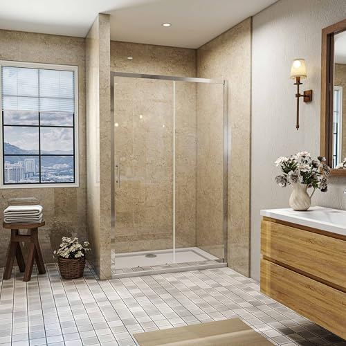 SLINE SANITARY Bathroom Sliding Shower Enclosure Shower Screen Walk in 6mm Glass Door Cubicle 1200mm