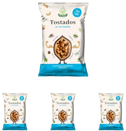 EL NOGAL Frutos Secos Anacardo Tostado Sin Sal Bolsa, 100 G (Paquete de 4)