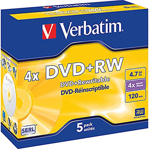 Verbatim 43229- 5 DVD+RW Matt Silver 4x, 4.7GB