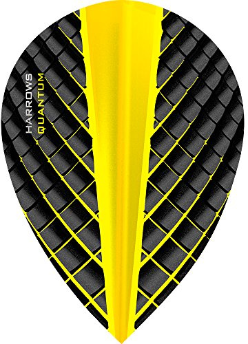 Harrows Quantum Dart Flights - 100 Micron - Pear - 3D Effect - Yellow - 1 Set (3)