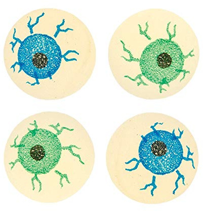 Baker Ross AW950 Eye Ball Bouncy Ball - Pack Of 6, Glow In The Dark Bouncy Rubber Toy for Halloween Trick or Treats