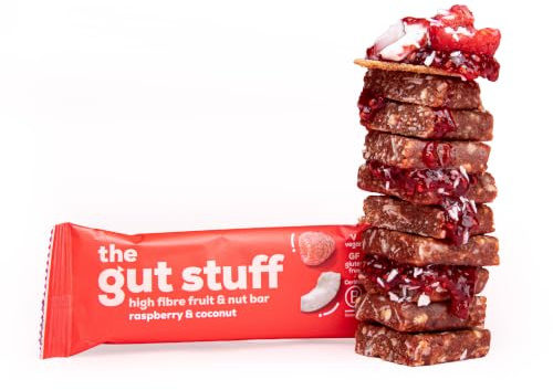 The Gut Stuff Fruit & Nut Bars, Raspberry & Coconut Flavour - 12 Bars