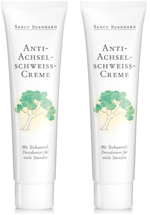 Sanct Bernhard Anti-Achselschweiß-Creme mit schweißreduzierenden Wirkstoffen, 2x 100ml