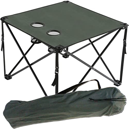 Angel-Berger Campingtisch faltbar mit 2 Getränkehalter Bivvy Table Angeltisch Klapptisch Falttisch