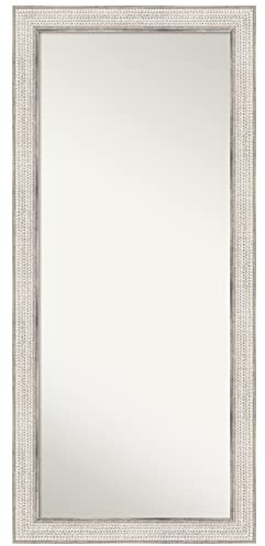 Amanti Art Silver Full Length Mirror, 66x30 Trellis Silver Tall Free Standing Body Wall Mirror Full Length for Dressing, Traditional Wood Frame, Lean on Floor or Hang, Wall Decor