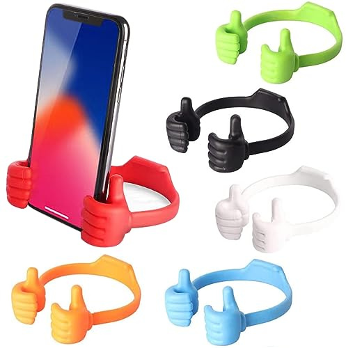 Soporte para teléfono móvil de plástico, 6 unidades, con pulgar, con pulgar alto, portátil, para cocina, oficina, viajes