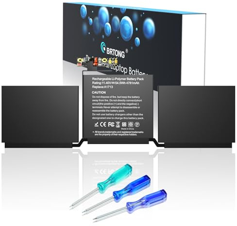 BRTONG A1708 A1713 Battery Compatible with MacBook Pro 13 inch 2016 2017 Year A1708 A1713 Replacement Laptop Battery EMC 2978 3164 (11.4V 54.5Wh)