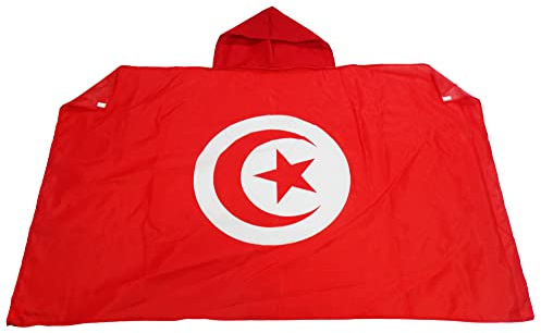 AZ FLAG Drapeau Tunisie 150x90 cm - Cape Drapeau Tunisien 100% Polyester Avec Manches Intégrées - Body Flag 80g