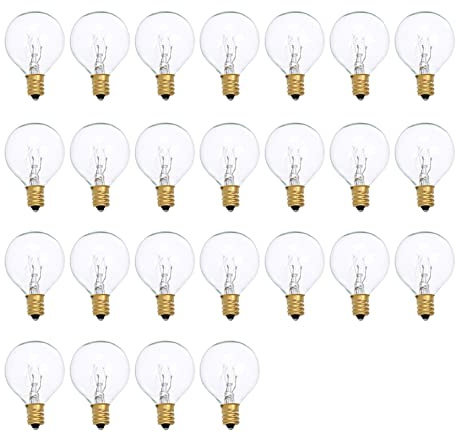 G40 Lig Bulbs Replaent G40 Tungsten Bulb Lamp 7W Clear Globe Bulb E12 Base Lig Bulbs for Indoor Outdoor Patio Decor Home Wedding Party Decoration 25 Pack-PLUT