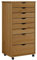vidaXL Rollschrank, Rollcontainer mit 8 Schubladen, Kommode Schubladenschrank mit Rollen, Büroschrank Aktenschrank Rollwagen, Honigbraun Massivholz Kiefer