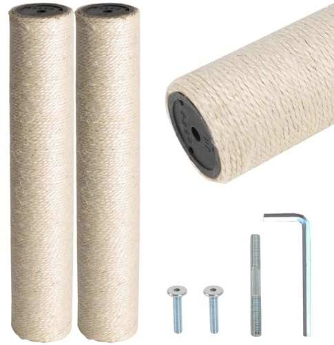 Dimaka 2 Cat Scratching Post Replacement Poles, Cardboard and Sisal, 13.4in, 34cm