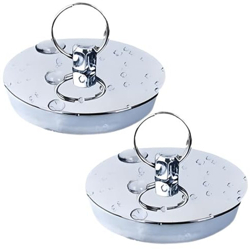 Tomedeks 2 Pièces Bouchon Baignoire Universel, Inoxydable Bonde Baignoire, Bouchon Evier Cuisine, Acier Bouchon De Baignoire, pour Les Cuisines, Salle De Bain Et Buanderie(42Mm)