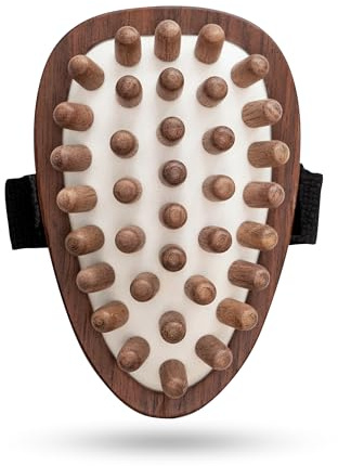 Eco Bath London Walnut Wood Cellulite Hand Brush - Luxurious Cellulite Treatment Brush with Natural Wooden Pins, Effective Cellulite Remover and Massager for Smooth, Toned Skin