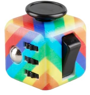 Fidget Cube-Sensory Cube for Stress Anxiety Relief 6 Different Functions Finger Cube for Adults Office Classroom Home Killing Time(Rainbow)