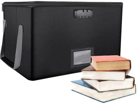 Coffre-fort ignifuge pour documents – Boîte ignifuge étanche avec serrure – Armoire de classement portable scellée de grande capacité pour lettres, bijoux, dossiers, dossiers juridiques