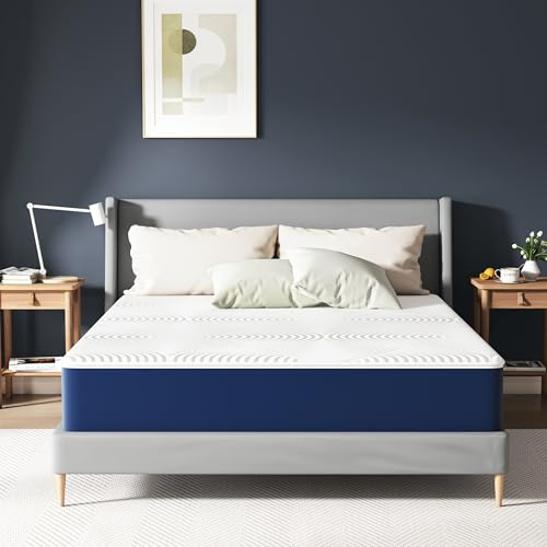 Matoresu Materasso da 140 x 190 x 25 cm, con 7 zone di durezza H3, in schiuma fredda, offre sollievo alla schiena, con coprimaterasso in tessuto rimovibile