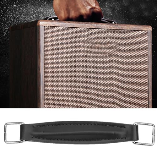 Sustvita gitarrförstärkare ersättningshandtag, PU-läder högtalarhandtag med intern stålförstärkning för gitarrfodral (svart)
