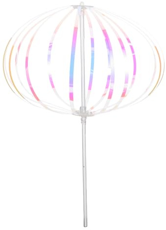 VICASKY Bâton Arc-en-Ciel Tournant 7.5 Pouces pour Enfants - Jouet Interactif avec Rubans Colorés Imite Bulles Parfait pour Fêtes Et Jeux Extérieurs