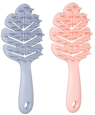 Sylune Scalp Massager Brush 2-Pack – Leaf-Grip Shampoo Scrubber for Deep Clean & Hair Care, Gentle for All Hair Types