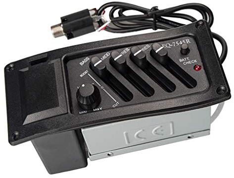 EQ-7545R - Pastilla piezoeléctrica ecualizadora de 4 bandas para guitarra acústica