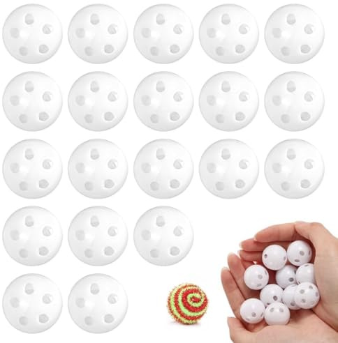 MOLZINY 20 Pièces Squeakers Boule à Hochet Squeaker Plastique Grelot,Jouets Couineurs Balles de Hochet à Coudre Blanches Remplacement Accessoires ouet Qui Fait du Bruit Remplacement pour Chien Bébé