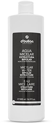 D'Bullon Agua Micelar Bipolar - Limpieza Facial Profunda, Elimina Impurezas y Maquillaje, Equilibra pH, Para Todo Tipo de Pieles, Hidratante, Sin Alcohol, 500ml, Dermatológicamente Testada