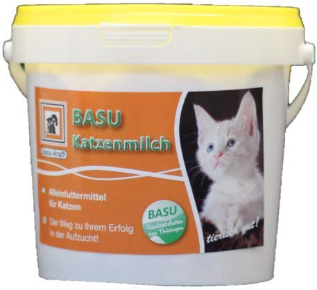 BASU Katzenmilch Aufzuchtmilch für Katzen Kätzchen Muttermilch-Ersatz 600 g Eimer