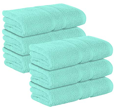 6 Stück Premium Frottee Gästehandtücher 30x50 cm in mint von StickandShine in 500g/m² aus 100% Baumwolle