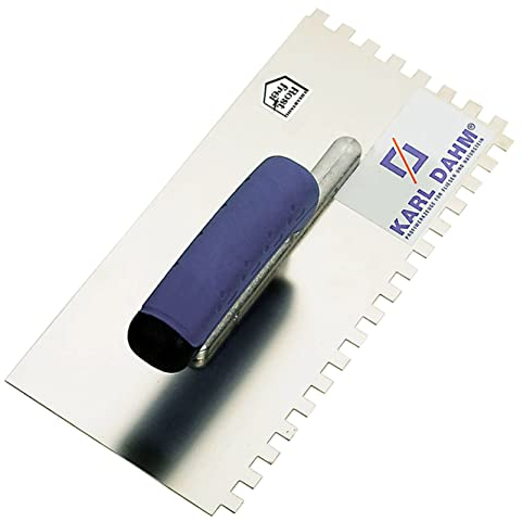 Karl Dahm® Softgriff-Zahnkelle 10 mm – Profi Glättekelle aus rostfreiem Edelstahl – Ergonomischer Griff – Ermüdungsfreies Arbeiten – Made in Germany – 10642