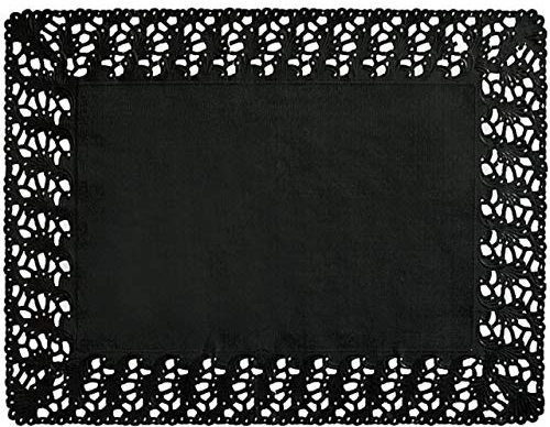 Duni 240 Stück Tortenspitzen 30 x 40 cm eckig Tortenpapier Plattenpapier Spitzendeckchen Schwarz Teller Untersetzer Papiermatten Tischsets Kuchen Verpackung für Hochzeiten Geburtstagsfeier