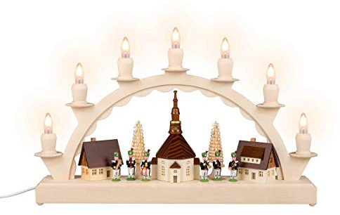 Nestler-Seiffen Schwibbogen Seiffener Dorf mit Bergmannskapelle