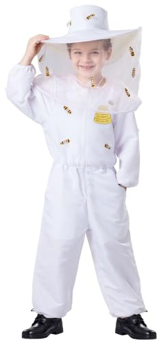Dress Up America Costume da Apicoltore Bambino - Vestito Bianco Da Apicoltore - Include Una Tuta E Un Cappello Con Velo Attaccato - Costume Da Gioco Di Ruolo Per Bambini