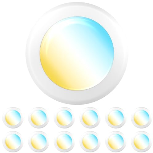 Sunco 12 Pack LED Disc Lights Ceiling 6 Inch, Flush Mount Disk Light, Recessed Can Lighting, 1050 LM, 15W (75W Equivalent), Selectable CCT 3000K/4000K/5000K/6000K/6500K, Dimmable, Damp Rated ETL