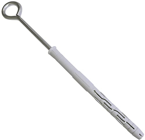 AERZETIX - C57545 - Set di 10 tasselli universali Ø10x140mm in plastica + 10 ganci a sospensione con occhiello/golfari per avvitare chiuso Ø7x145mm in acciaio - calcestruzzo mattoni pieni muratura