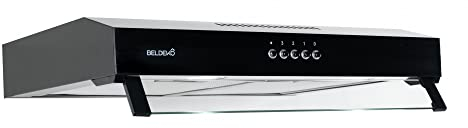 Hotte casquette visière BELDEKO RIVAGE 60 cm – - 100W - 210 m3/h - Noir – Évacuation ou recyclage – 3 vitesses – LED – Marque française