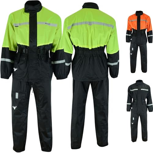 BULLDT Motorrad Regenkombi 2-teilig für Herren – Wasserdichte Regenjacke & Regenhose - luftzirkulierend Mesh-Innenfutter, reflektierend & winddicht – ideal für Motorradfahrer, Fahrradfahrer & Outdoor