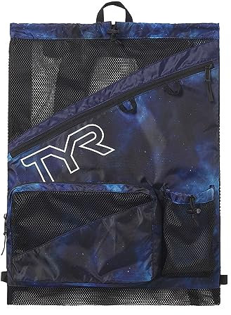 TYR Elite Team Mesh Rucksack, Blau/Blaugrün/Grün, Einheitsgröße