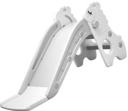 Kinder Kletterer Spielrutsche, 2 Treppen, Indoor-Rutsche, Spielzeug, stehend, faltbar, sicher für Baby für Wohnzimmer (Weiß Grau)